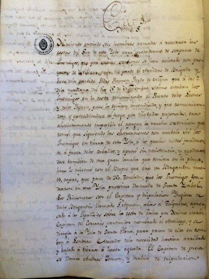 Detención de bergantín inglés en Malvinas - 1806