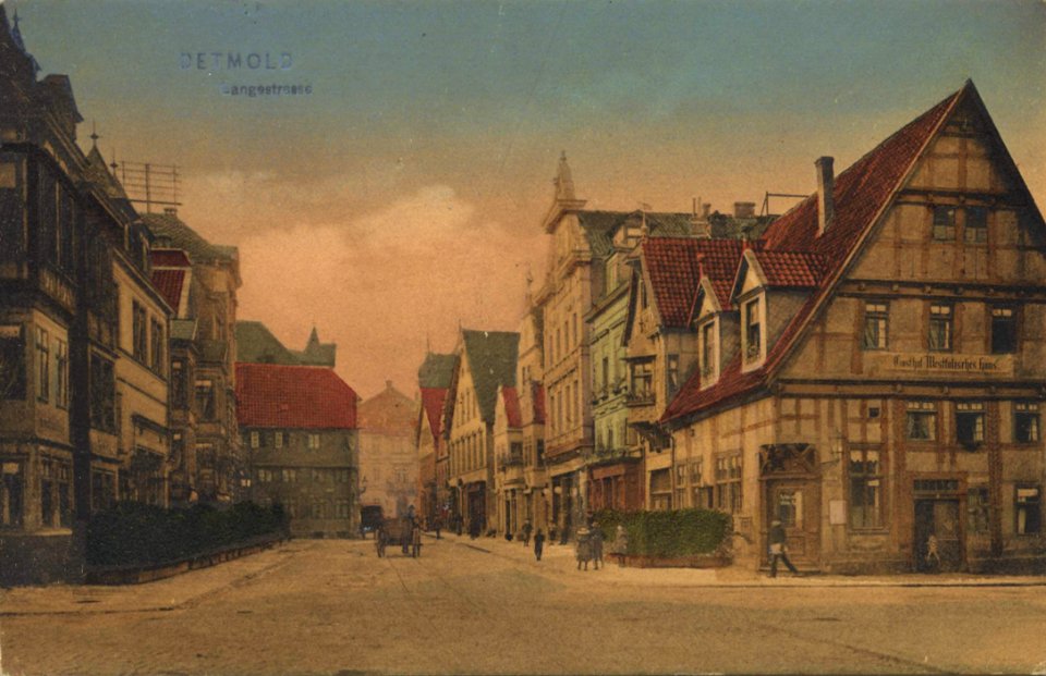 Detmold, Nordrhein-Westfalen - Langestraße (Zeno Ansichtskarten)