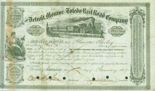 Detroit, Monroe and Toledo RR 1857