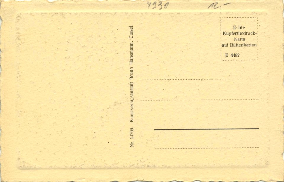Detmold, Nordrhein-Westfalen - Bruchstraße, Rückseite am Burggraben (back) (Zeno Ansichtskarten)