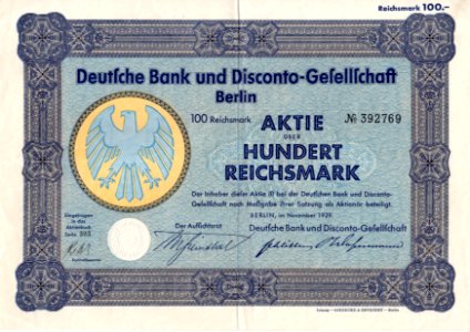 Deutsche Bank und Disconto-Gesellschaft 1929