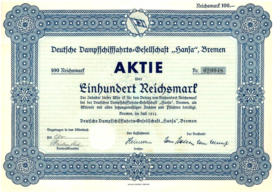 Deutsche Dampfschifffahrts-Gesellschaft Hansa 1933