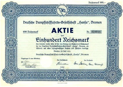 Deutsche Dampfschifffahrts-Gesellschaft Hansa 1933