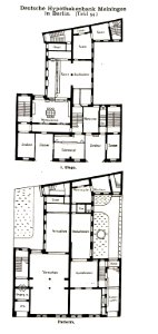 Deutsche Hypothekenbank Meiningen, Behrenstrasse 3 und 4, Berlin, Architekt A. Sillich, Baumeister Berlin, Tafel 94, Kick Jahrgang II, Grundriss