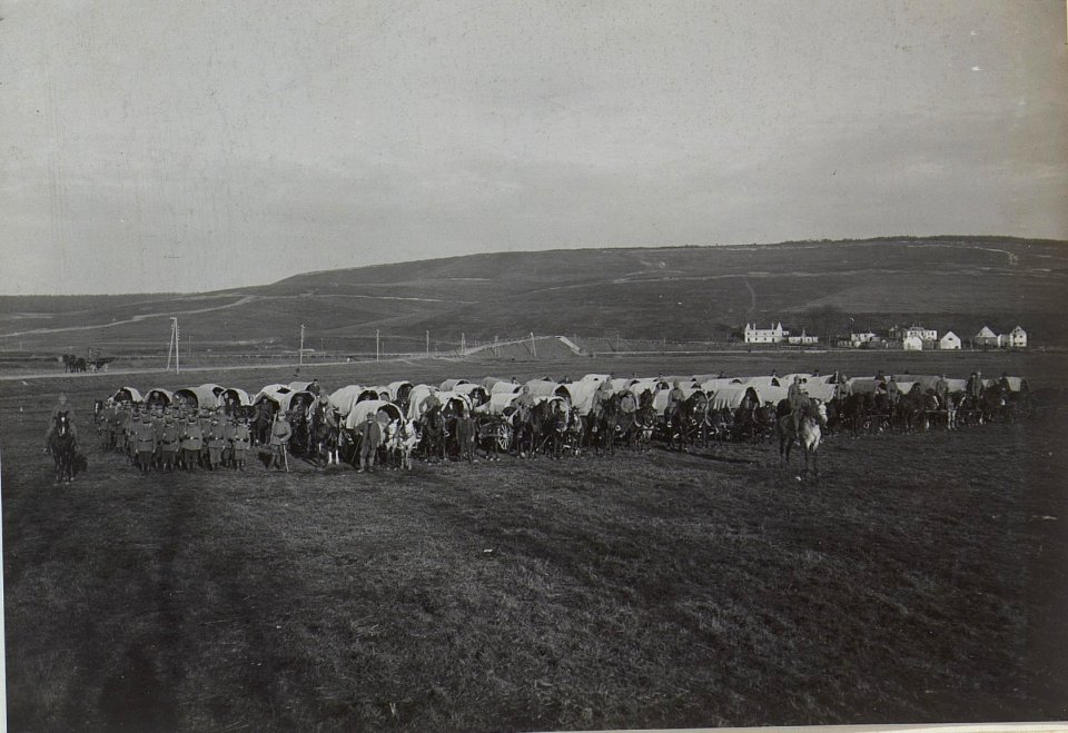 Deutsche Munitionskolonne 303 marschbereit, Blick auf die russische Stellung bei Zlota Lipa (BildID 15438509)
