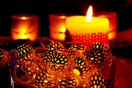 Candle christmas lights ball photo