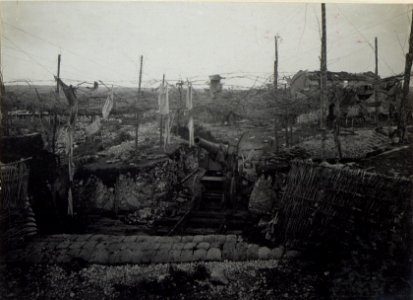 Doberdo-Plateau. Itl.20.5cm Schiffsgeschütz. (Ende April 1918.) (BildID 15664705)