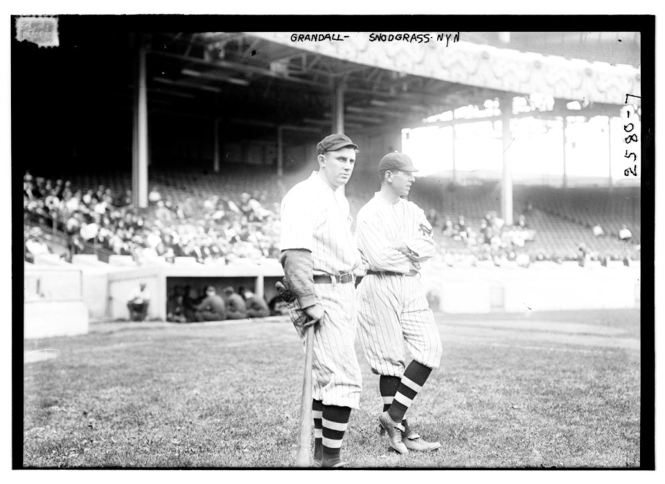 Doc Crandall & Fred Snodgrass, New York NL, at Polo Grounds, NY (baseball) LCCN2014691644