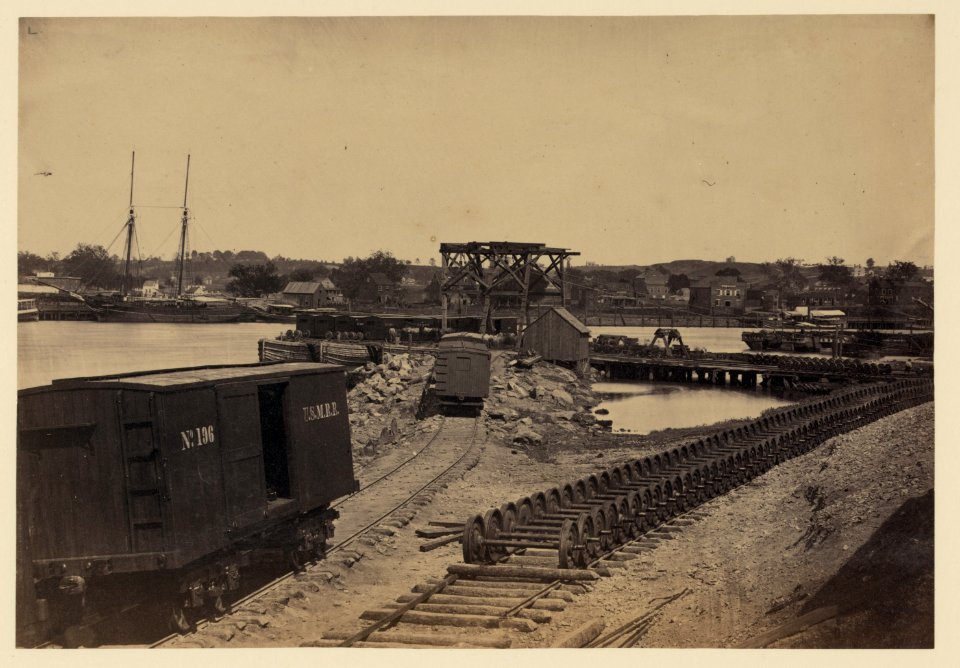 Dock on the south side of the James River, opposite Richmond, Va. LCCN2006681139
