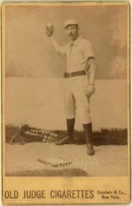 Doc Bushong, Brooklyn Trolley-Dodgers, Brooklyn Bridegrooms, baseball card portrait LCCN2007683759