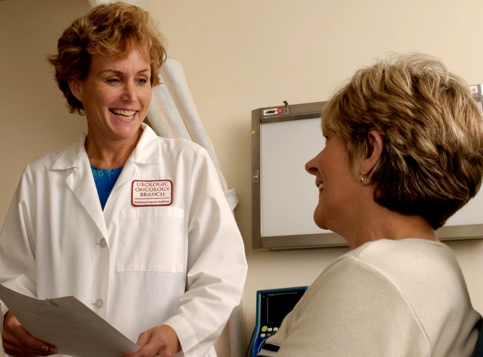 Doctor talking with a patient