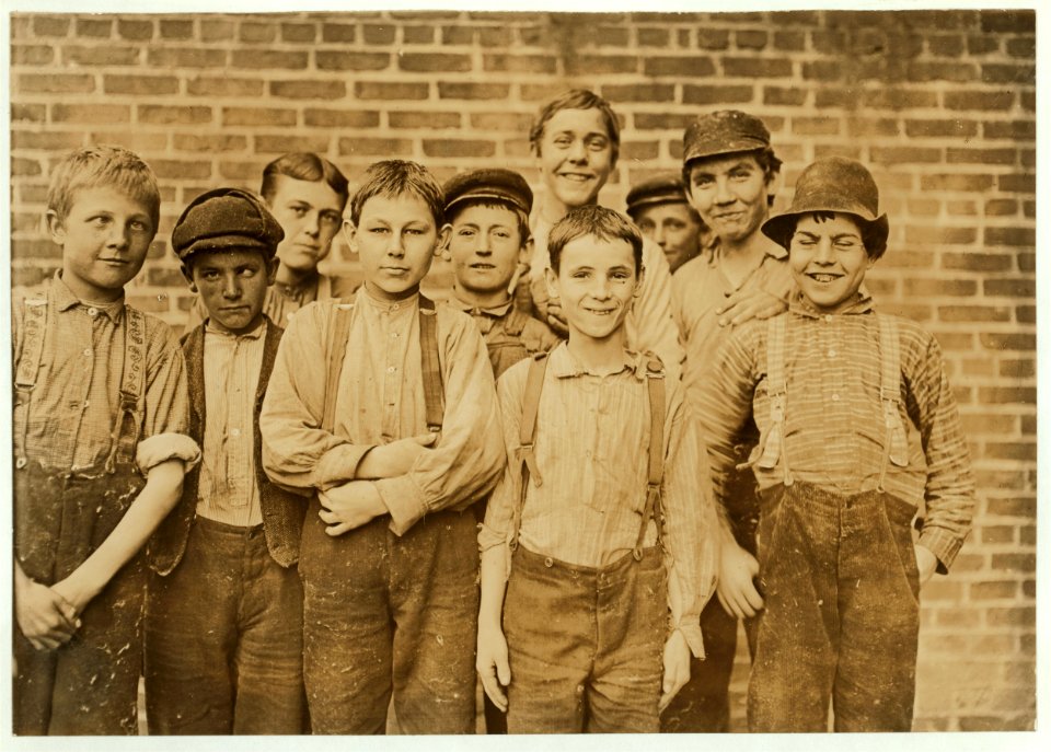 Doffer boys in Georgia Cotton Mill. LOC nclc.01637