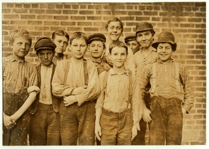 Doffer boys in Georgia Cotton Mill. LOC nclc.01637