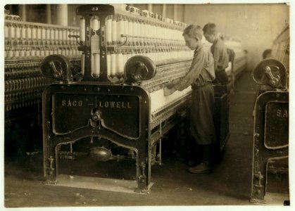 Doffers - Boss said 14 and 15 years old. Indian Orchard Cotton Mill LOC nclc.03105