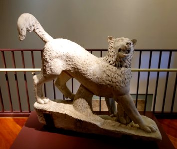 Dog from The Rescue, by Horatio Greenough, 1837-1851, marble - Middlebury College Museum of Art - Middlebury, VT - DSC08250