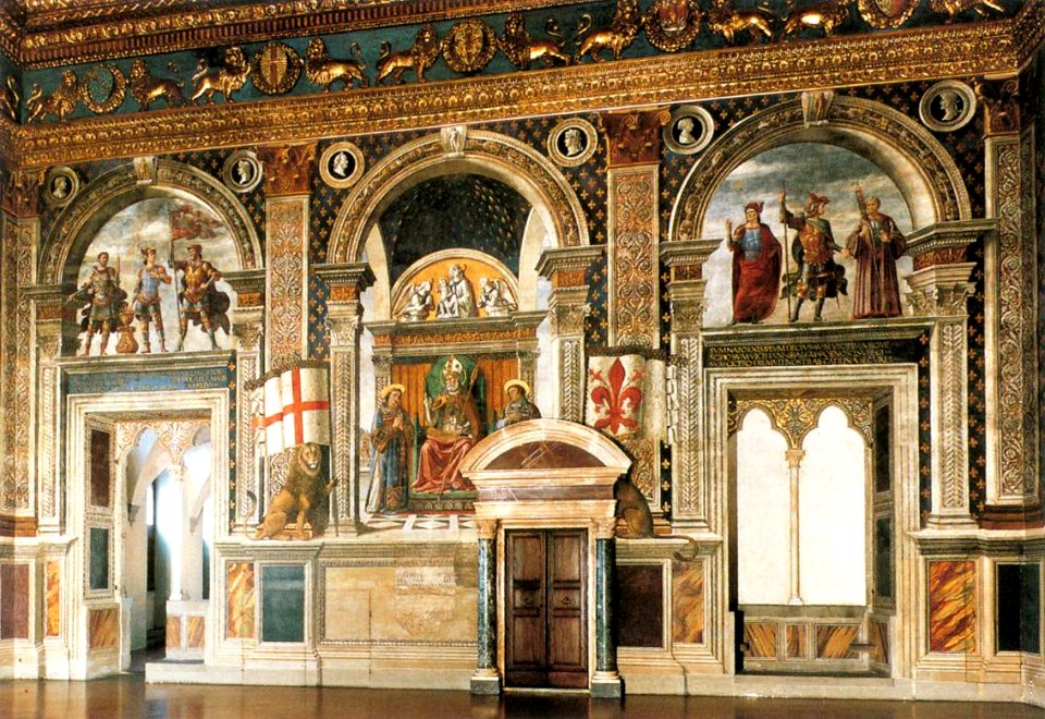 Domenico ghirlandaio, affreschi della sala dei gigli 01