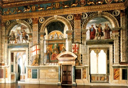 Domenico ghirlandaio, affreschi della sala dei gigli 01