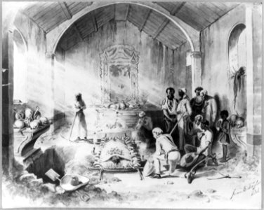 Dominican Republic, 1871)- Superestitious burial ceremony in the Capilla del Rosario - a remnant of the city of Nueva Isabella, opposite Santo Domingo City LCCN2003655461 photo