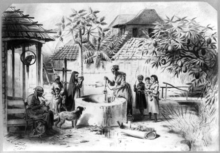 Dominican Republic, 1871)- Group of natives around a well in Samana City LCCN2003655457 photo