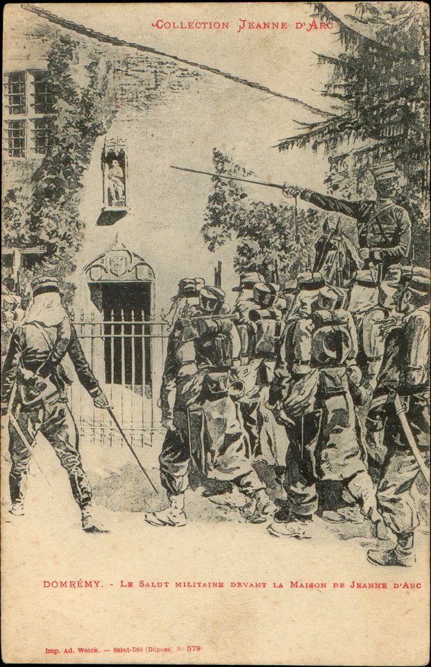 Domrémy, Le Salut militaire devant la maison de Jeanne d'Arc CP 4306 PR