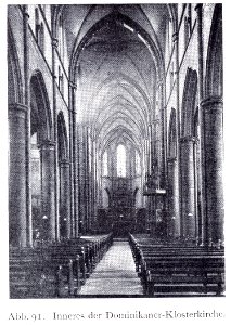 Dominikanerkloster an der Herzogstraße in Düsseldorf, 1867 bis 1887, Dombaumeister Friedrich von Schmidt aus Wien, Inneres der Dominikaner-Klosterkirche photo
