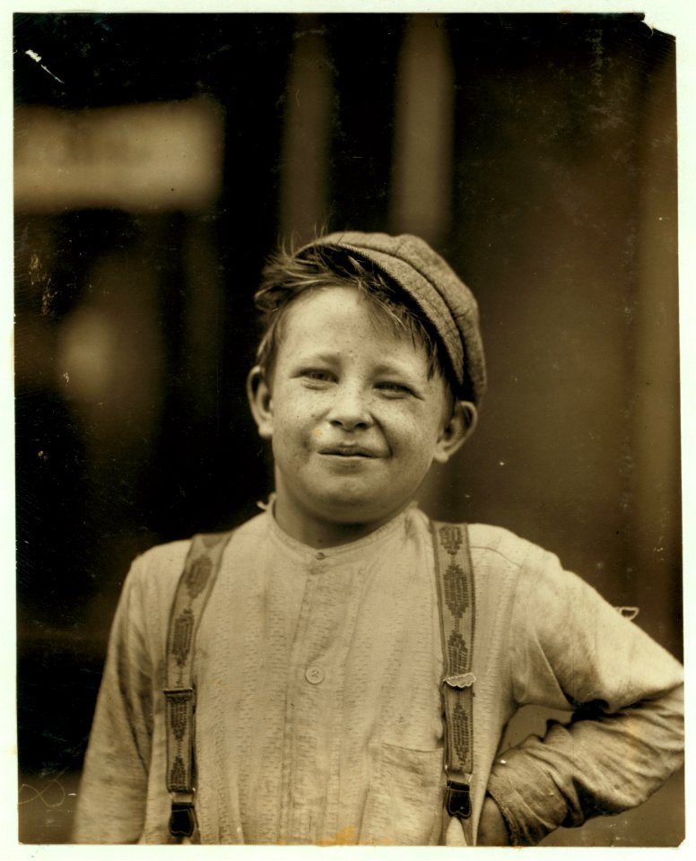 Donald Mallick, ('Happy'), 203 King Street. 9 years of age, selling newspapers 5 years. Average earnings 35 cents a week. Sells from choice. Father, rivet driver, $20 weekly. 'Happy' is well LOC cph.3b03533
