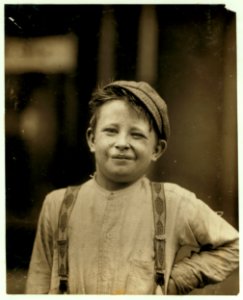Donald Mallick, ('Happy'), 203 King Street. 9 years of age, selling newspapers 5 years. Average earnings 35 cents a week. Sells from choice. Father, rivet driver, $20 weekly. 'Happy' is well LOC cph.3b03533