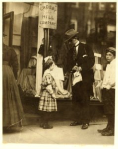 Donald Mallick, (-1513.) And Myrtle Mallick. Myrtle is 8 years. Selling papers 1 years, average earnings 35 cents per day. Sells from choice. Begs pennies and works 'last paper' scheme. LOC nclc.03616