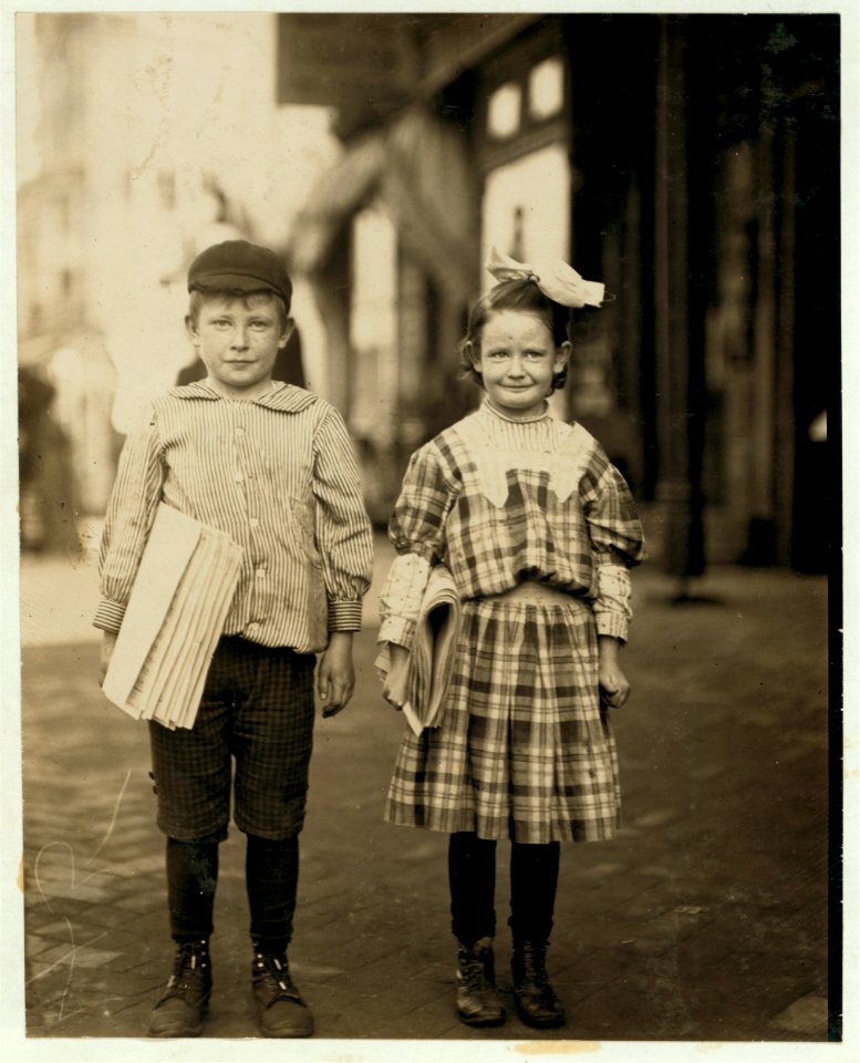Donald Mallick, (see -1513.) And Myrtle Mallick. Myrtle is 8 years. Selling papers 1 1-2 years, average earnings 35 cents per day. Sells from choice. Begs pennies and works 'last paper' LOC cph.3b03534