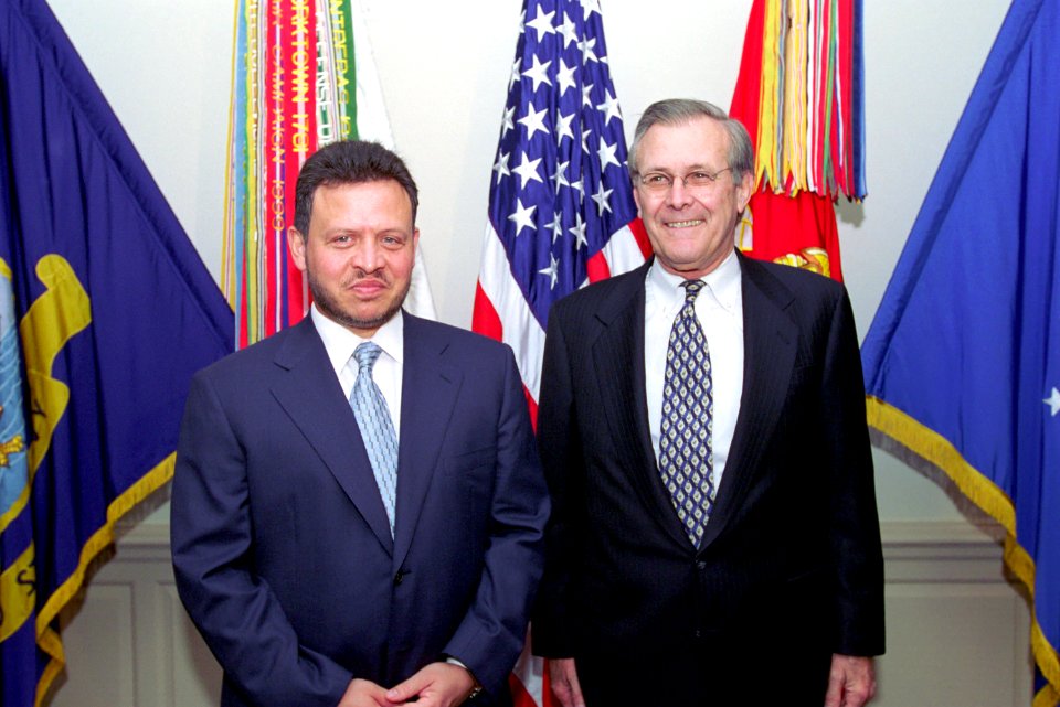 Donald Rumsfeld and King Abdullah II