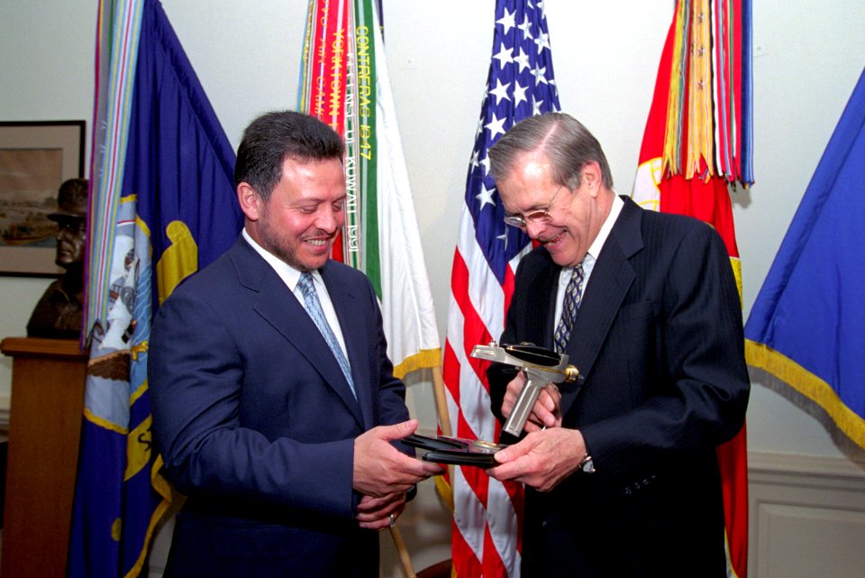 Donald Rumsfeld meets with King Abdullah II