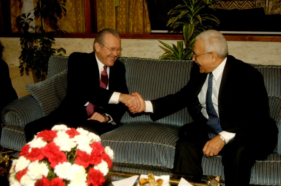 Donald Rumsfeld and Algerian Minister of Defense Abdelmalek Guenaizia, 2006