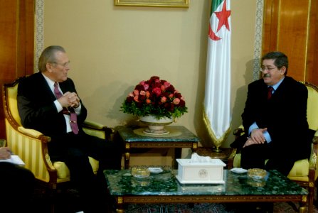 Donald Rumsfeld with Ahmed Ouyahia in Algiers 2006