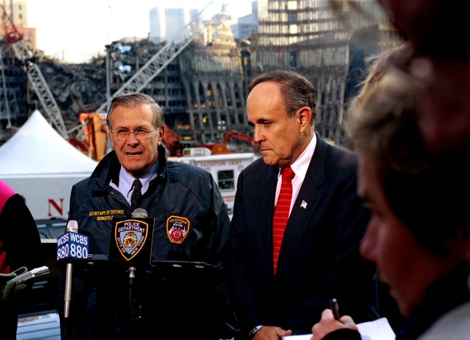 Donald Rumsfeld and Rudy Giuliani