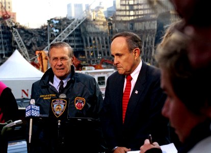 Donald Rumsfeld and Rudy Giuliani