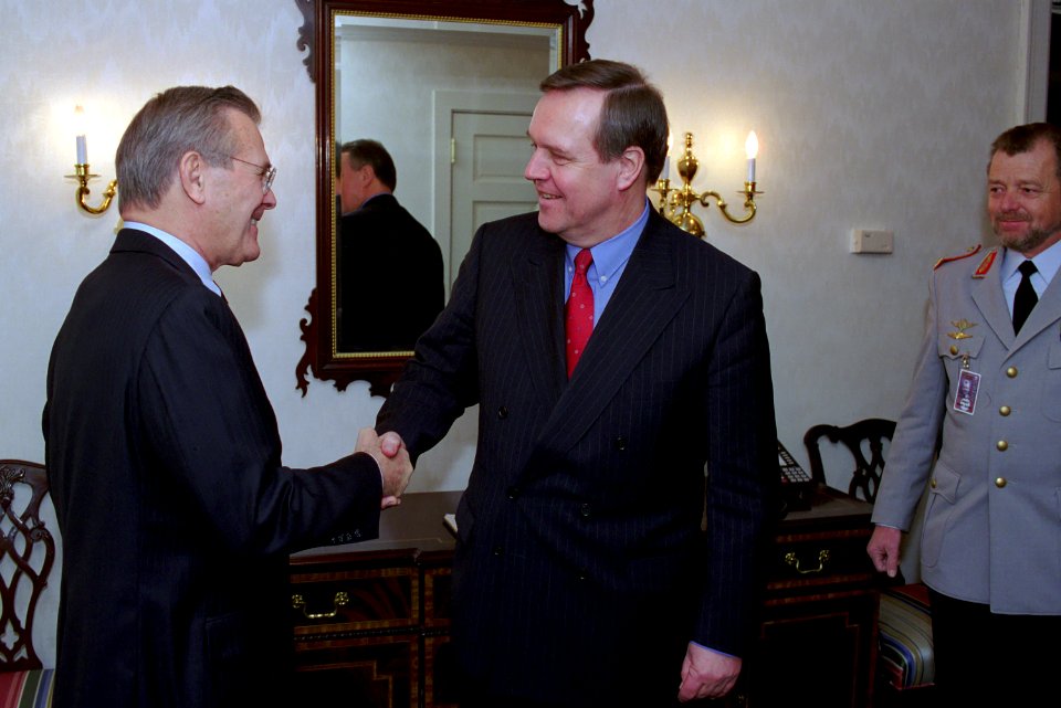 Donald Rumsfeld and Volker Ruehe