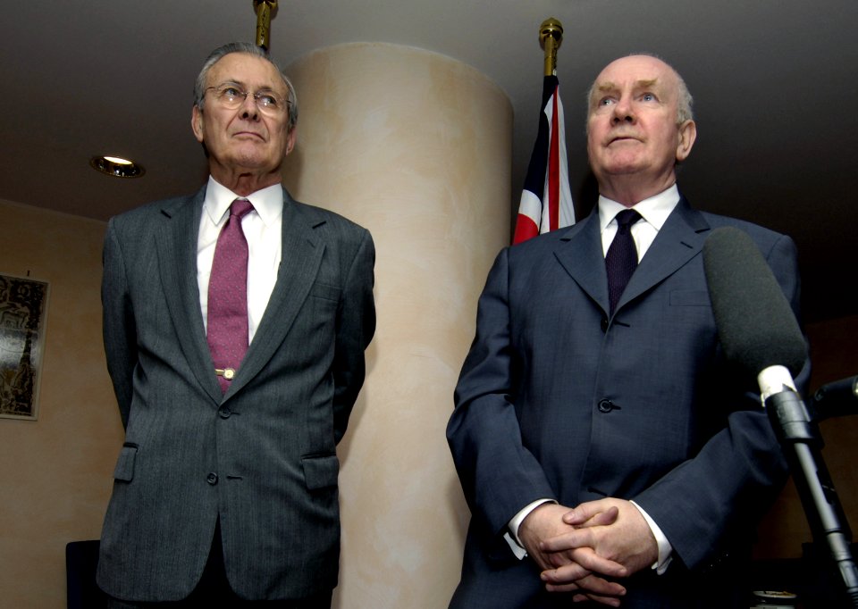 Donald Rumsfeld with John Reid