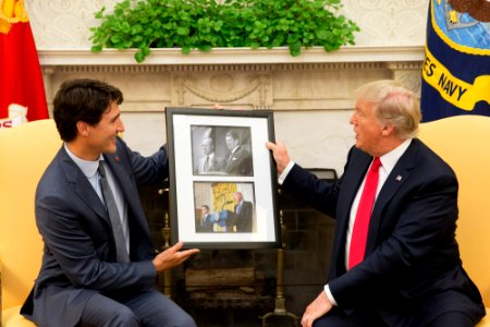 Donald Trump and Justin Trudeau October 2017 photo