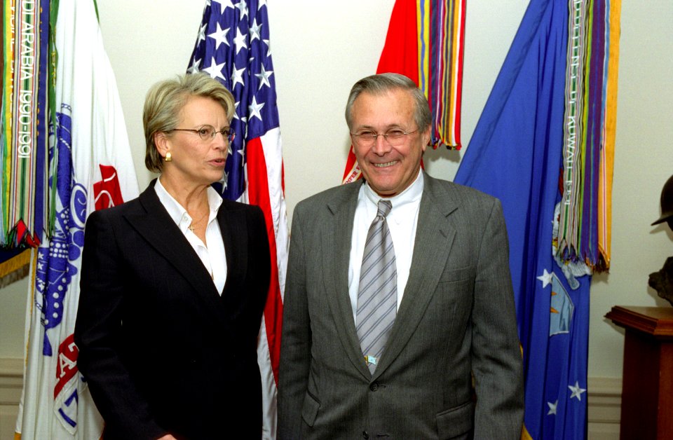 Donald Rumsfeld with Michèle Alliot-Marie