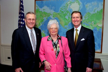 Donald Rumsfeld, William Cohen, and Clara Cohen photo
