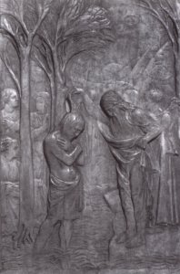 Donatello, battesimo di cristo, arezzo, post 1425