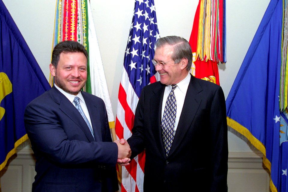 Donald Rumsfeld with King Abdullah II