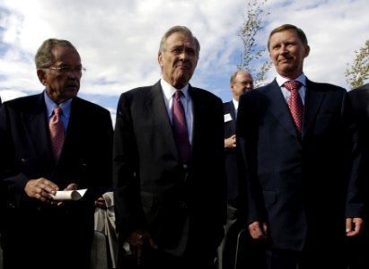 Donald Rumsfeld, Ted Stevens, and Sergei Ivanov