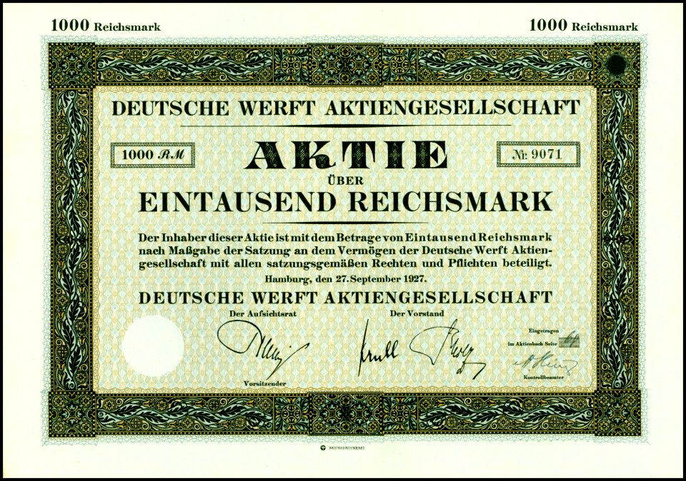 Deutsche Werft AG 1927