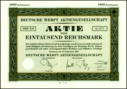 Deutsche Werft AG 1927