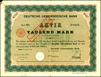 Deutsche Ueberseeische Bank 1912 photo