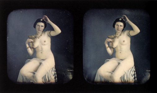 Deutscher Photograph um 1855 - Akt-Stereodaguerreotypien (20) (Zeno Fotografie)