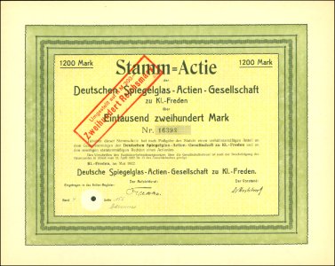Deutsche Spiegelglas-AG 1922