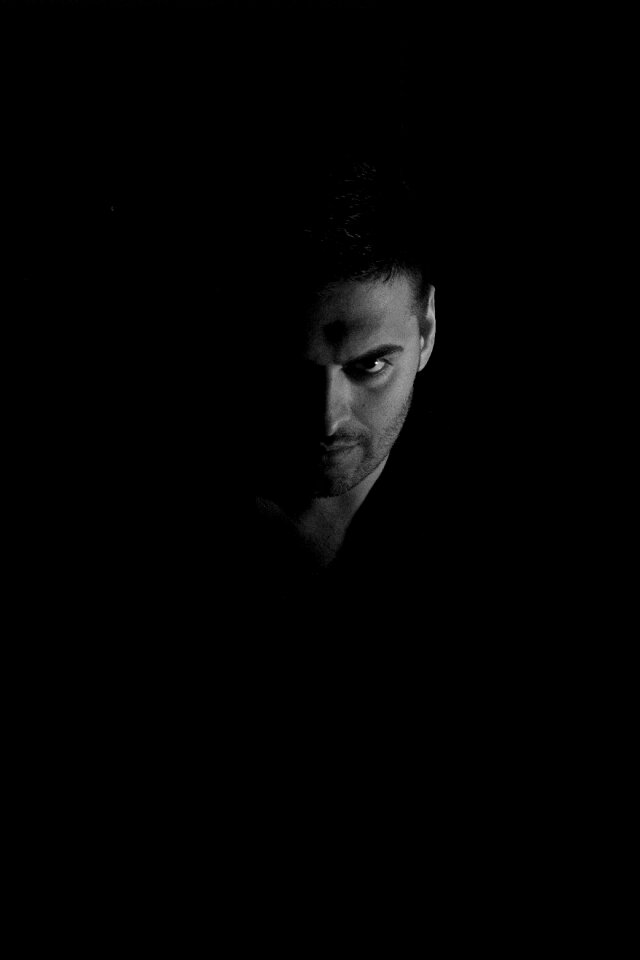 Dark profile side view