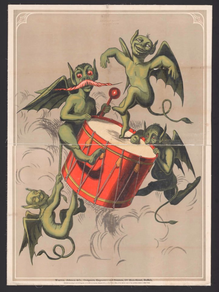 Devilish figures beating a drum LCCN2002736656